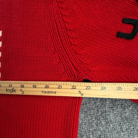 Ralph Lauren Polo Jeans Knit Flag Sweater Graphic USA Heavyweight Red Pullover - Picture 8 of 16